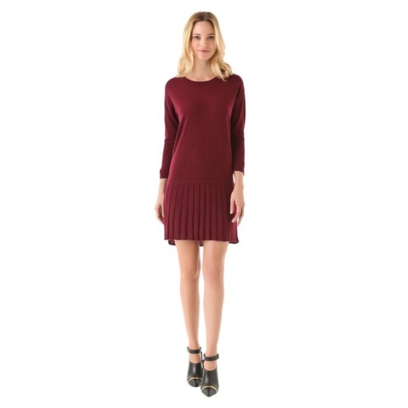 Tibi Dresses & Skirts - NEW Tibi 100% Merino Wool Pleated Hem Sweater Dress SMALL